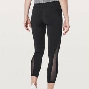 Lululemon Wunder Under High-Rise Legging Mesh 28" Size 4 Black